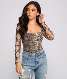 Trendy Stunner Snake Print Bodysuit
