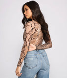 Trendy Stunner Snake Print Bodysuit