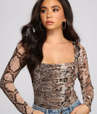 Trendy Stunner Snake Print Bodysuit
