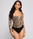 Trendy Stunner Snake Print Bodysuit