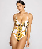 Trendy Diva Scroll Print Bodysuit