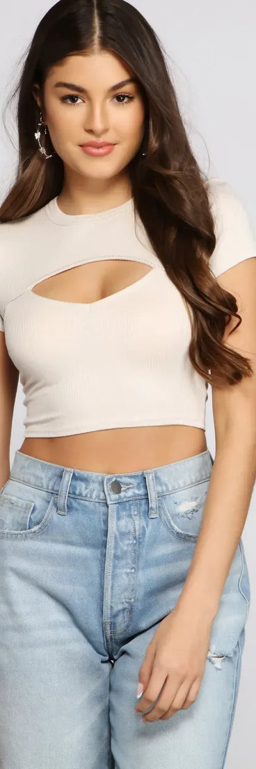 Chic Cuts Ribbed Knit Crop Top