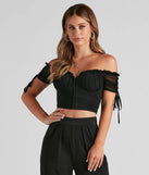 The Hooked In Ruched Crop Top in black with a modern design and trendy look is part of the latest women's tops collection to elevate your 2025 wardrobe.