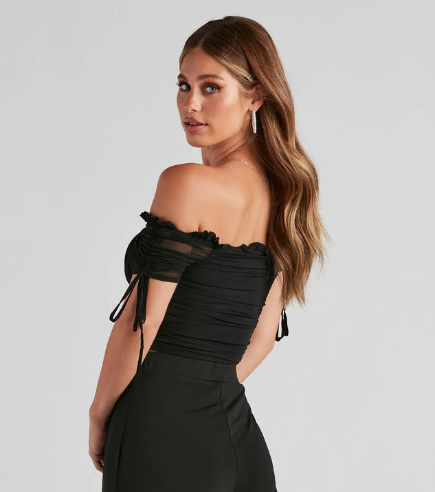 Hooked In Ruched Crop Top | Windsor