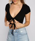 Taking The Plunge Tie Front Top