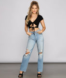 Taking The Plunge Tie Front Top