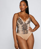 Sultry And Sassy Snake Print Bodysuit