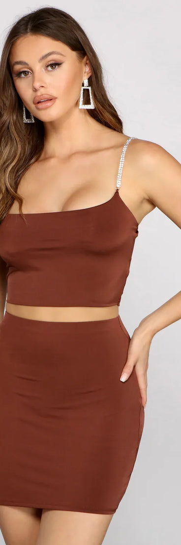 Feeling Fine Rhinestone Crop Top