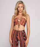 Wanderlust Beauty Lace-Up Top