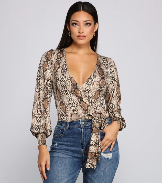 Sassy Style Moves Wrap-Front Top
