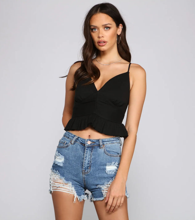Flirty Flair Ruffled Crop Top