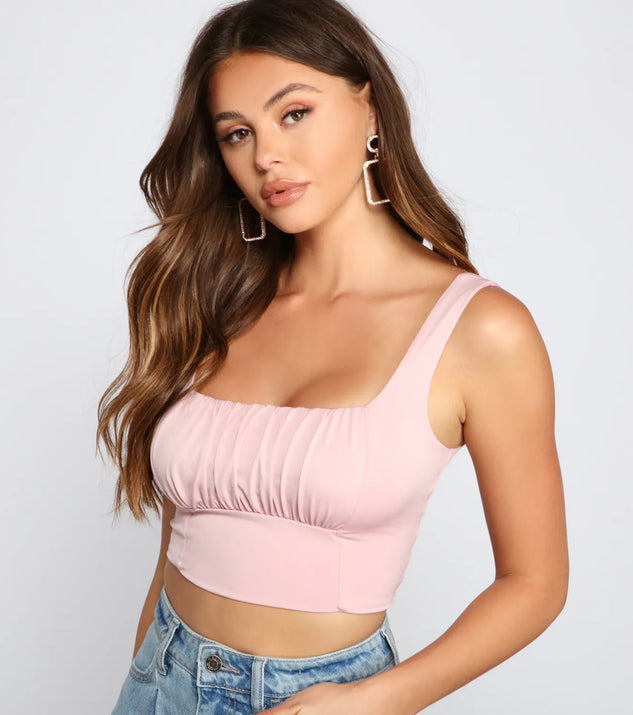 Next Level Ruched Cropped Tank Top