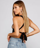 Trendy Basic Tie-Back Crop Top