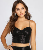 Sassy Sequins Cropped Bustier