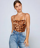 Feline Stylish Leopard Print Bodysuit