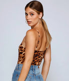 Feline Stylish Leopard Print Bodysuit