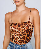 Feline Stylish Leopard Print Bodysuit