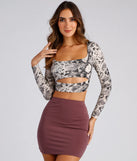 Sassy Statement Snake Print Crop Top