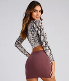 Sassy Statement Snake Print Crop Top