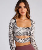 Sassy Statement Snake Print Crop Top