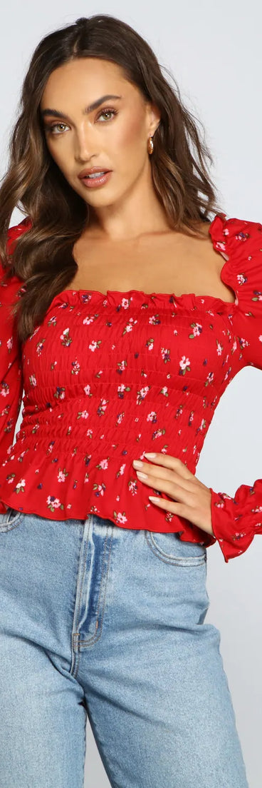 So Sweet Ditsy Floral Smock Top