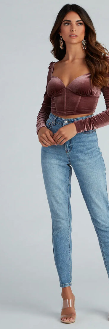 Luxe Velvet Corset Crop Top