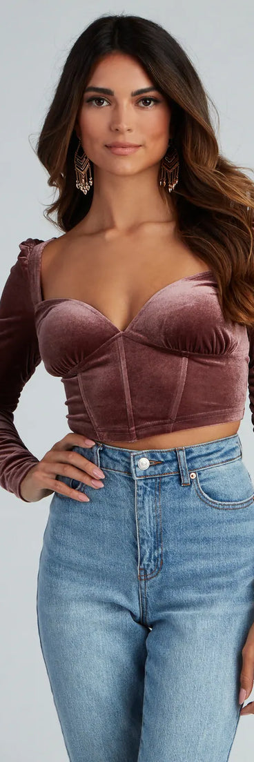 Luxe Velvet Corset Crop Top