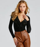 Lookin' Luxe Flocked Velvet Bodysuit