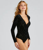 Lookin' Luxe Flocked Velvet Bodysuit