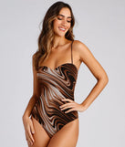 Sweet Chic Style Swirl Mesh Bodysuit