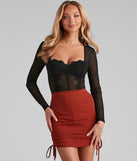 Sweet Dreams Mesh Crochet Bustier Bodysuit