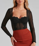 Sweet Dreams Mesh Crochet Bustier Bodysuit