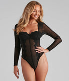 Sweet Dreams Mesh Crochet Bustier Bodysuit
