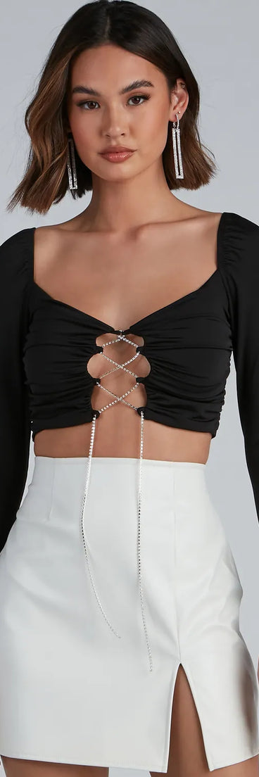 Rise And Stun Lace-Up Crop Top