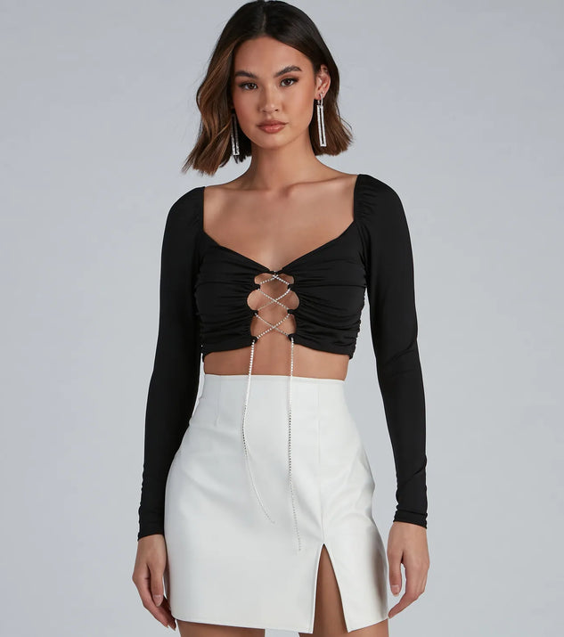 Rise And Stun Lace-Up Crop Top