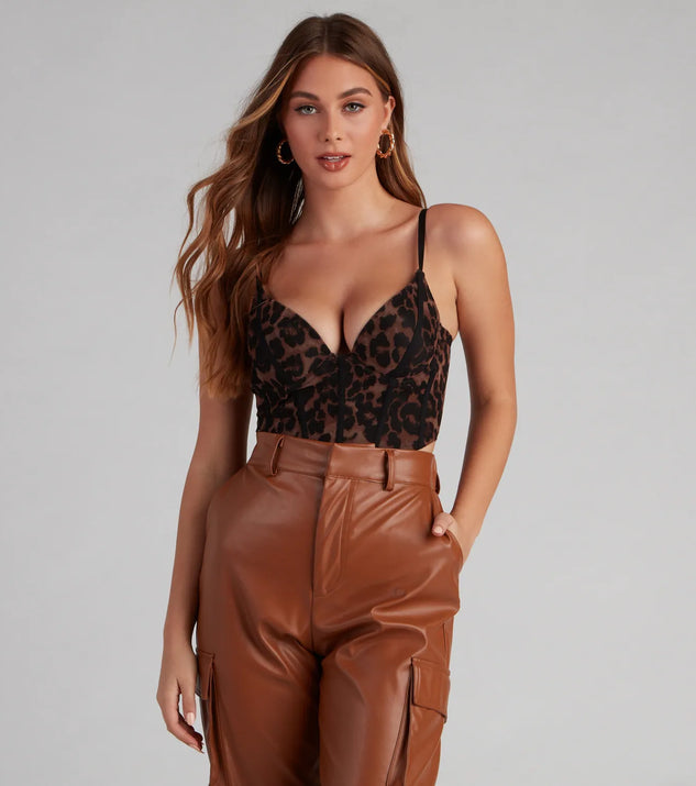 So Fierce Leopard Mesh Bustier