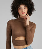 Stylish Folk Faux Suede Cutout Top