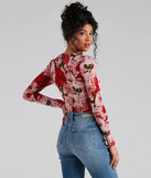 Must Be Love Mesh Floral Bodysuit