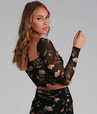 Lily Girl Mesh Floral Corset Top