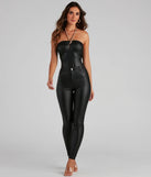Edgy Glam Faux Leather Bodysuit