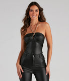 Edgy Glam Faux Leather Bodysuit