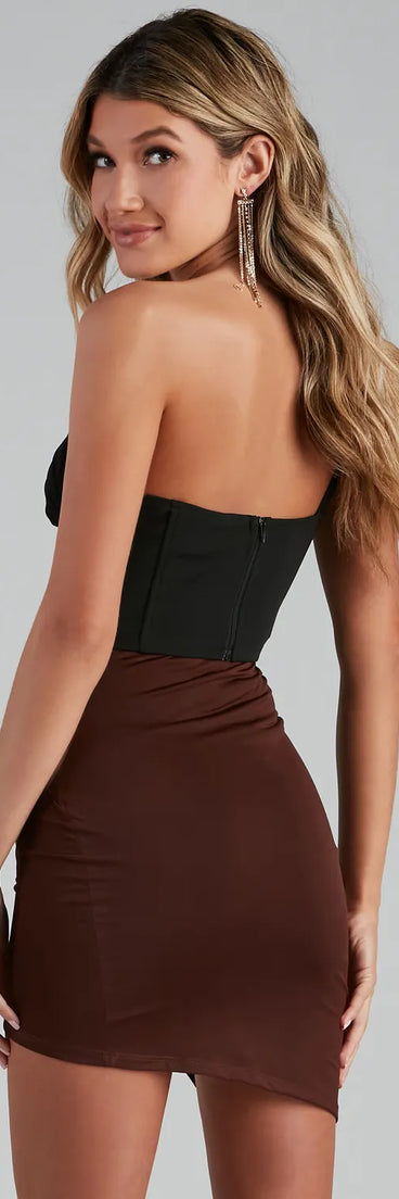 On Point Mesh Ponte Bustier Top