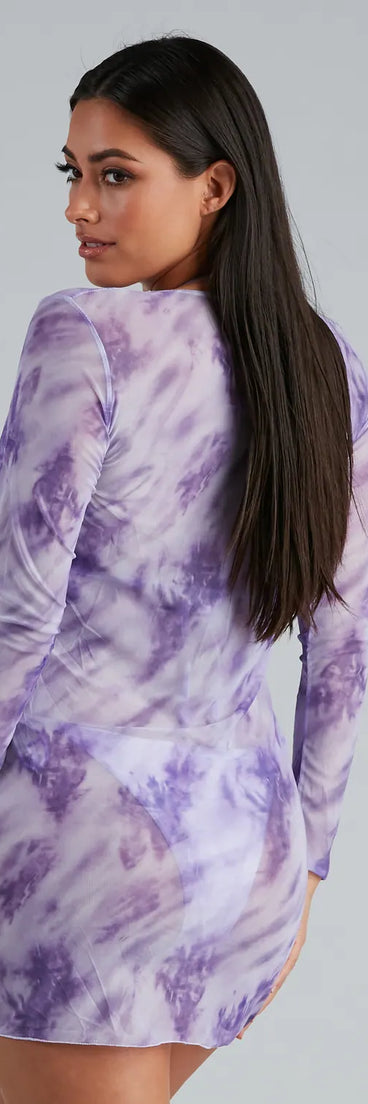 On Cloud Nine Mesh Ruched Cover-Up