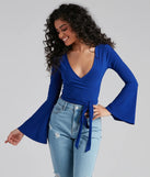 Wrapped In Chic Bell Sleeve Top