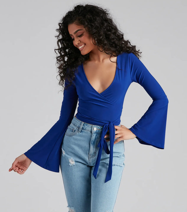 Wrapped In Chic Bell Sleeve Top