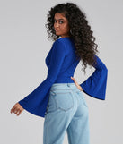 Wrapped In Chic Bell Sleeve Top