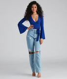 Wrapped In Chic Bell Sleeve Top