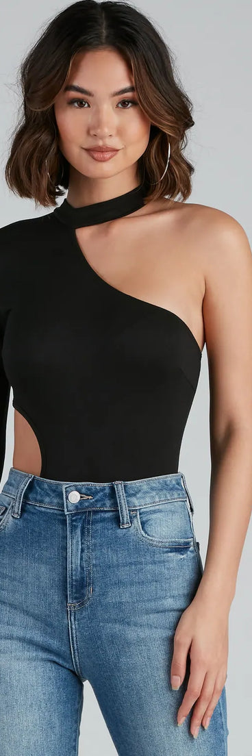Sultry Cutouts Fitted Bodysuit