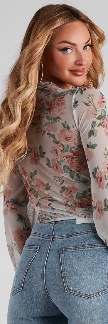 Pick Me Floral Surplice Top