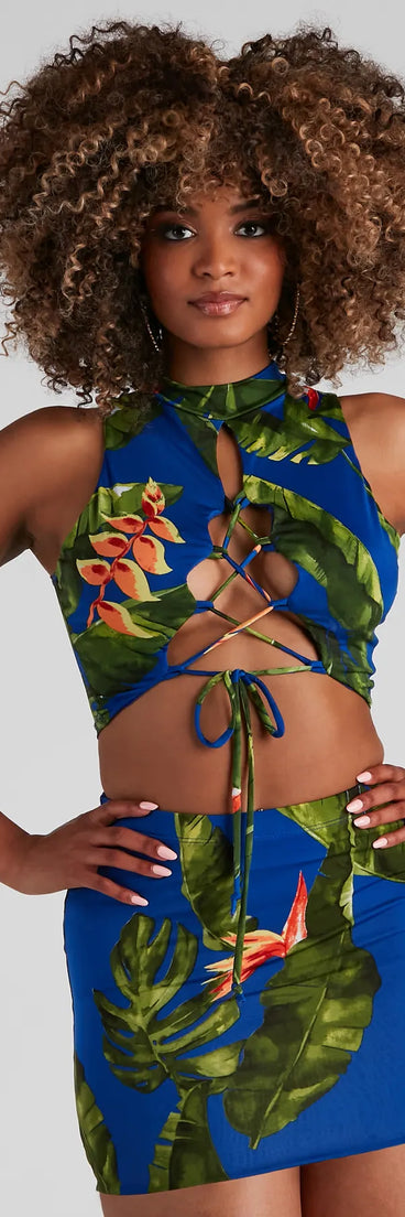 Last Night Of Vacay Lace-Up Top